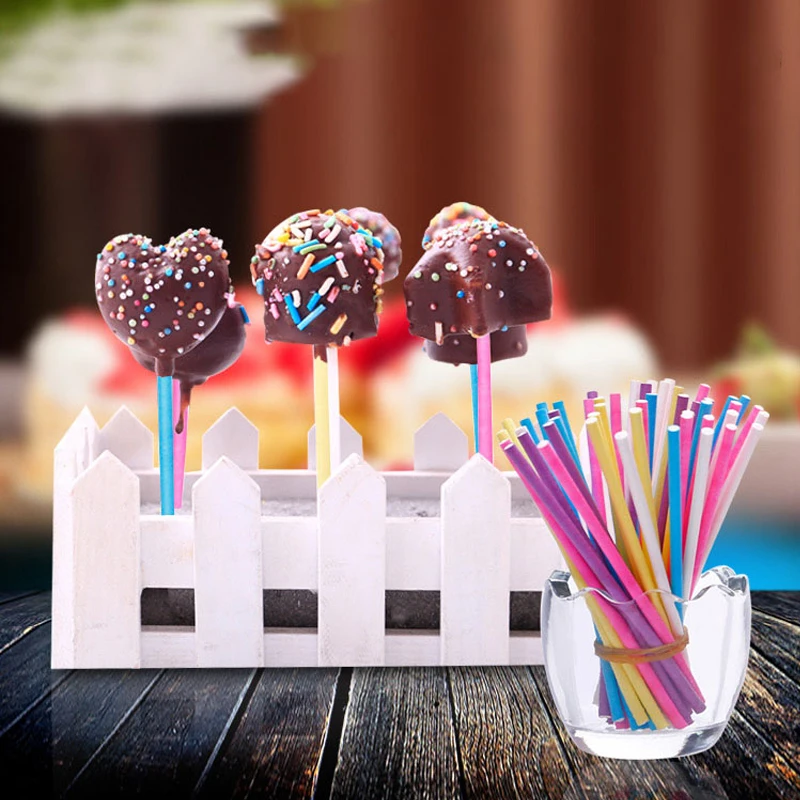 Paper Straw Color - 100 pçs/lote papel pirulito varas doces