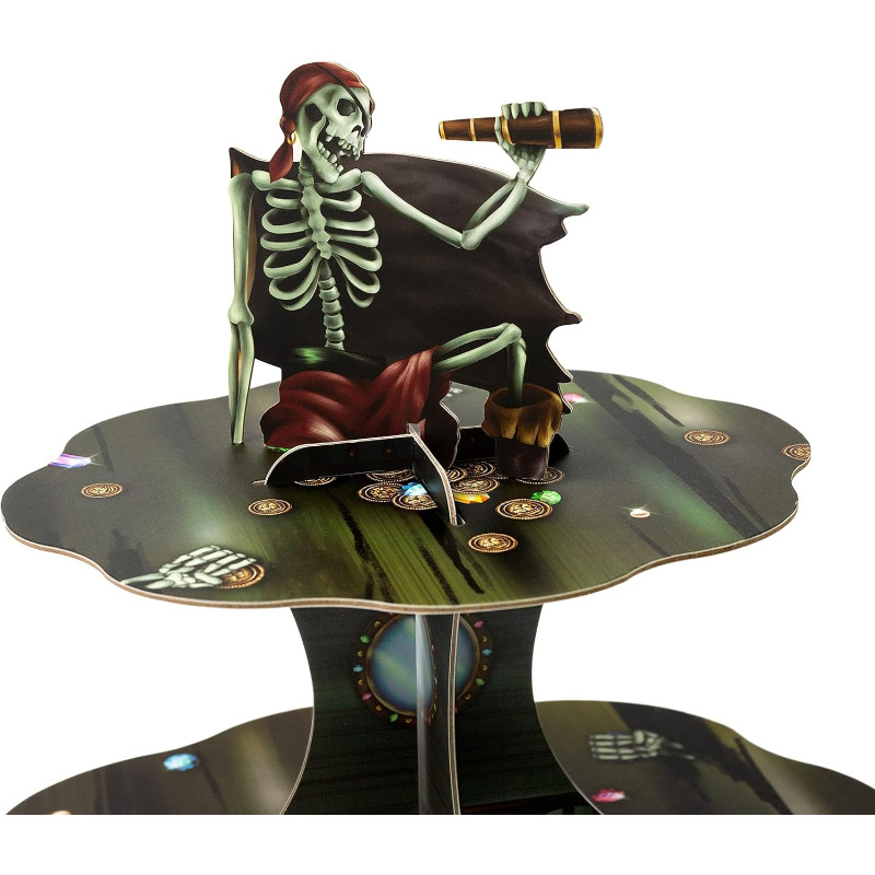 Crânio pirata cupcake suporte  - Cupcake Stand Tier avaliação e preço